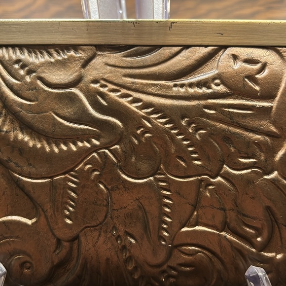 Patricia Nash Embossed Floral Leather Clutch—Bronze color - Picture 4 of 11